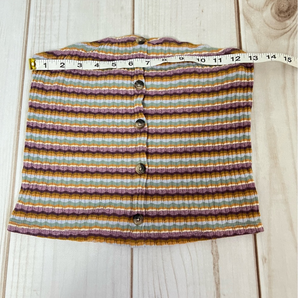 American Eagle Ribbed Tube Top Size Medium Multicolor Stripes Summer Festival - Picture 9 of 11